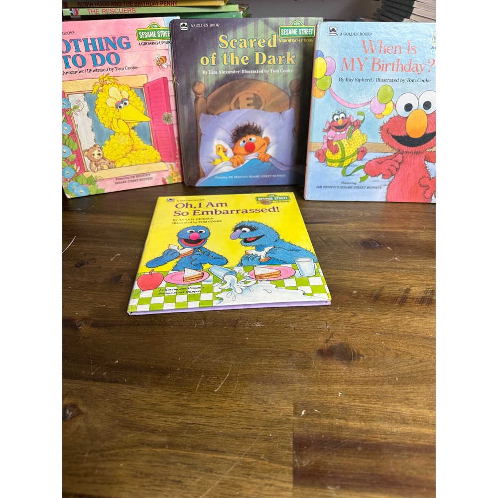 Vintage Sesame Street A Golden Book Lot of 4 Growing-Up Books Elmo Big Bird 80s